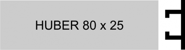 Briefkastenschild Huber silber 80x25mm